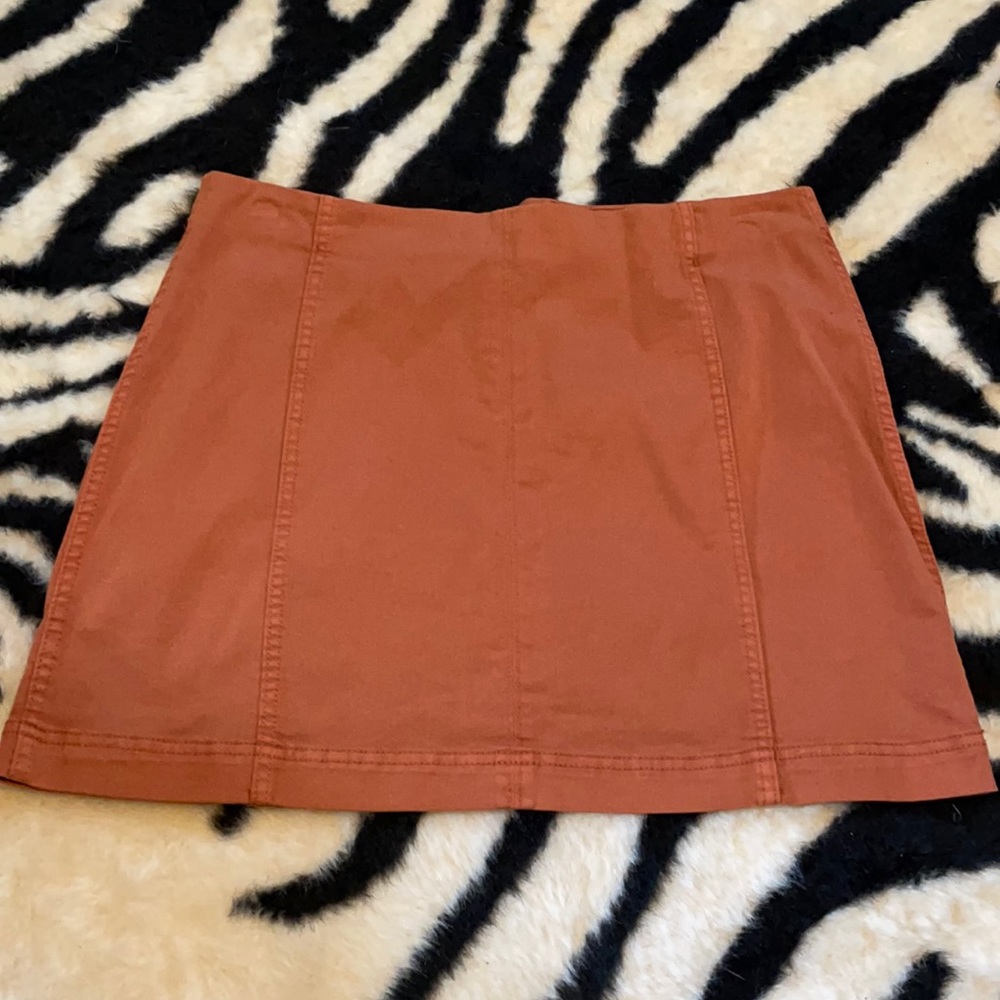 Orange Jean Mini Skirt